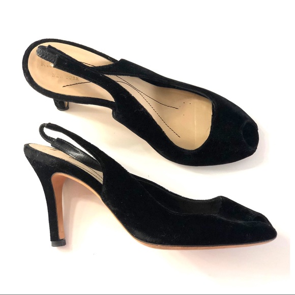 kate spade Shoes - Kate Spade Velvet Slip On Heels